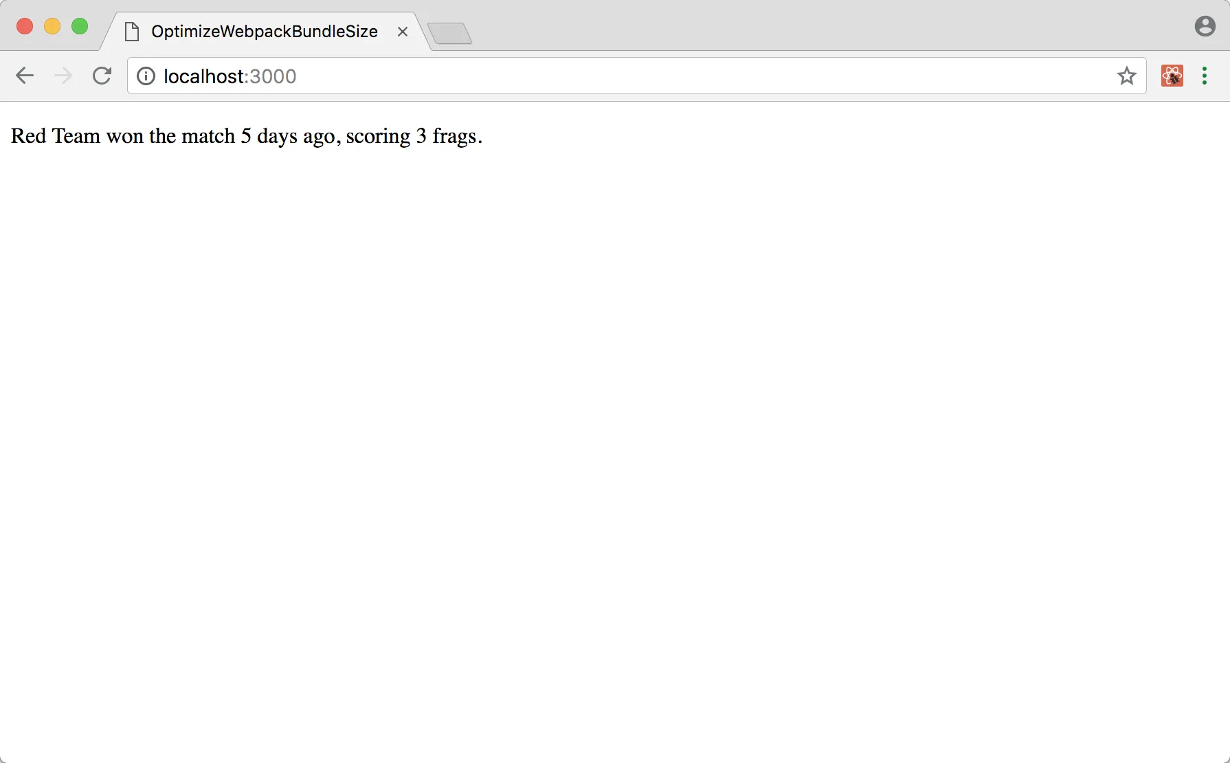 MatchResult component in the browser